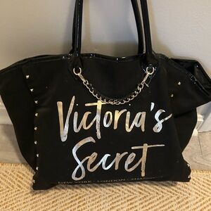 Victoria's Secret Black Tote with Silver Accents